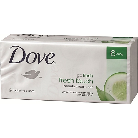 מחיר דאב אל סבון מוצק מכיל 25% לחות בניחוח מלפפונים ותה ירוק 6 יחידות - מבית DOVE