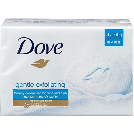 מחיר דאב אל סבון מוצק עם גרגרים מכיל 25% קרם לחות 4 יחידות - מבית DOVE