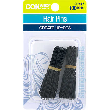 מחיר סיכות סבתא איכותיות יוצרות תסרוקות צבע שחור - 100 יחידות - מבית Conair