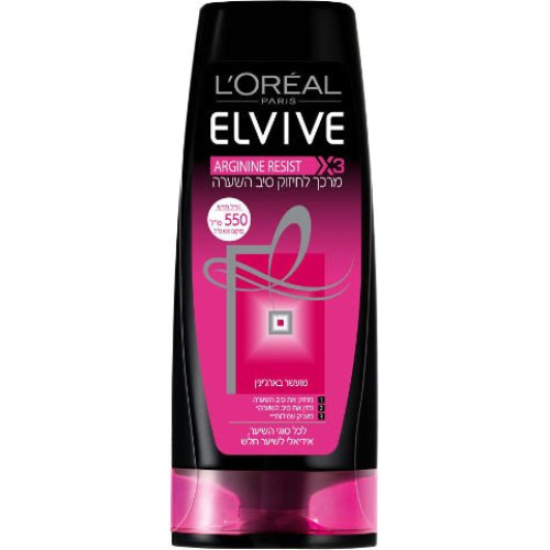 אלביב מרכך ארג'נין רזיסט 3X לחיזוק סיב השערה לכל סוגי השיער 550 מ"ל - לאריאל