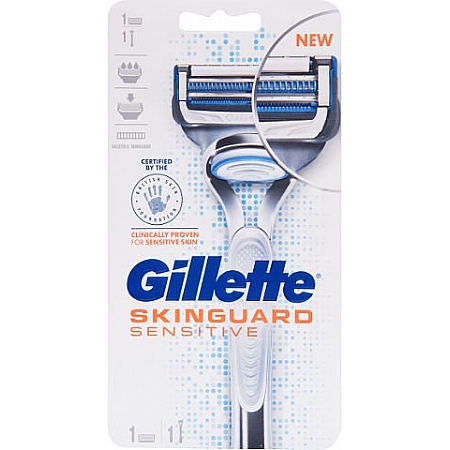 מחיר גילט מארז Skinguard סקין גארד מכשיר גילוח + 1 סכין - מבית Gillette