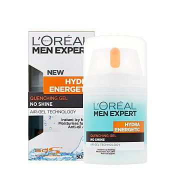 לוריאל מן אקספרט הידרה אנרגטיק ג'ל לחות נגד ברק שומני 50 מ"ל - מבית L'OREAL