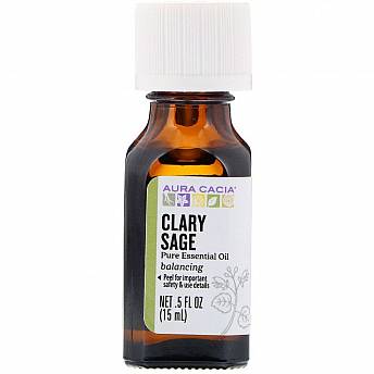 שמן אתרי מרווה מרושתת 100% טהור 15 מ"ל - מבית Aura Cacia