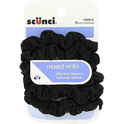 גומיות מיני לשיער שחורות - 6 יחידות - מבית Scunci