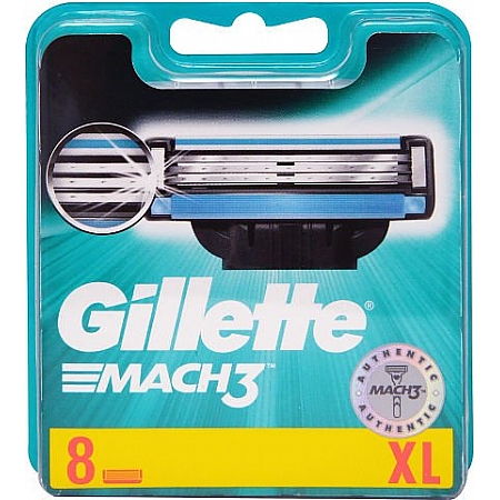 מחיר גילט מאך 3 מחסנית סכיני גילוח רב פעמי 8 סכינים - מבית Gillette