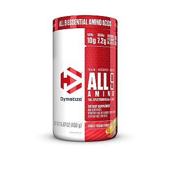 חומצות אמינו דיימטייז לבניית מסת שריר רזה טעם פיוז'ן פירות 450 גרם - מבית Dymatize Nutrition