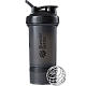 מחיר שייקר חכם מקצועי שחור באיכות גבוהה אחסנה לאבקה וכדורים עם קפיץ 650 מל - Blender Bottle
