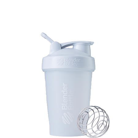 שייקר מקצועי לבן באיכות גבוהה עם קפיץ 590 מ"ל - Blender Bottle