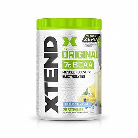 חומצות אמינו BCAA אקסטנד XTEND Natural Zero משקל 367 גרם בטעם לימונדת אוכמניות - 25 מנות - מבית SCIVATION