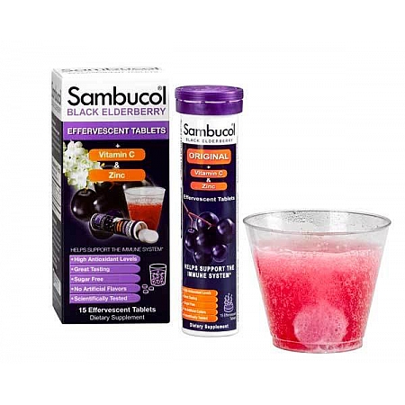מחיר סמבוכול סמבוק שחור עם ויטמין סי ואבץ 15 טבליות מתוחכמות  - Sambucol
