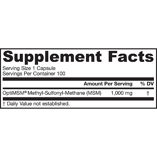 גיארו MSM המינון 1000 מ"ג - 100 כמוסות - מבית Jarrow Formulas