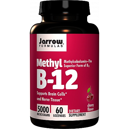 מחיר ג’ארו מתיל ויטמין B12 למציצה 5000 מקג חזק במיוחד טעם דובדבן - 60 סוכריות - מבית Jarrow Formulas