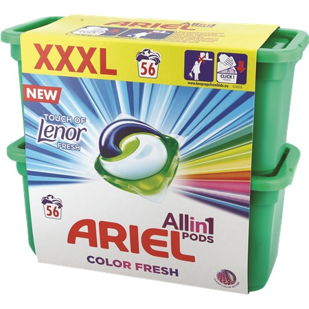 מחיר אריאל קפסולות גל לכביסה ניחוח לנור 56 יחידות - מבית ARIEL