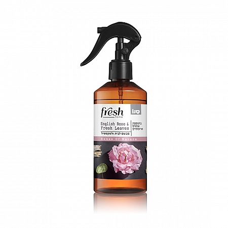 מחיר סנו מבשם אוויר fresh home נוזלי English Rose & Fresh leaves בתוספת שמנים ארומטיים - 300 מל
