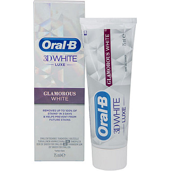 אורל בי 3D WHITE משחת שיניים להלבנה זוהרת 75 מ"ל
