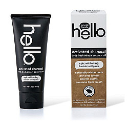 משחת שיניים מלבינה ללא פלואוריד פחם פעיל עם נענע מרעננת ושמן קוקוס 113 גרם - מבית Hello