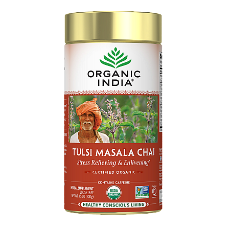 מחיר אורגניק אינדיה עלי תה טולסי צאי מסאלה 100 גרם - מבית Organic India