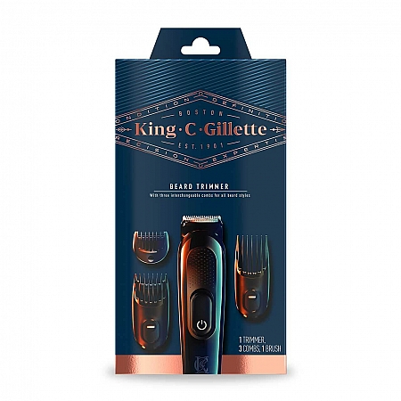 מחיר קינג קמפ גילט מארז  מכשיר לגילוח + מכשיר לעיצוב זקן + טיפוח לזקן - מבית King C Gillette
