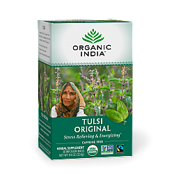 אורגניק אינדיה תה טולסי מקורי נטול קפאין 18 שקיקים חליטה - מבית Organic India