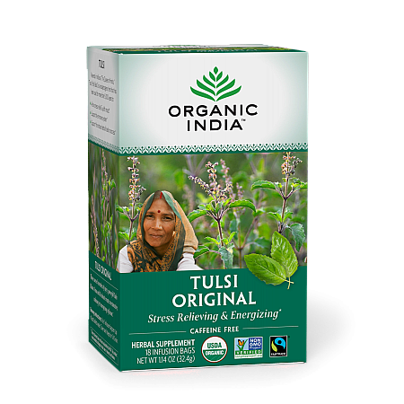 מחיר אורגניק אינדיה תה טולסי מקורי נטול קפאין 18 שקיקים חליטה - מבית Organic India