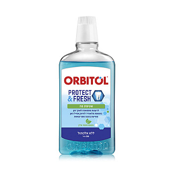 אורביטול שטיפת פה דנטאלית PROTECT&FRESH בטעם מנטה עדין - 500 מ"ל