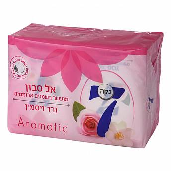 נקה 7 סבון מוצק ורד ויסמין Aromatic מועשר בשמנים ארומטים - 4 סבונים