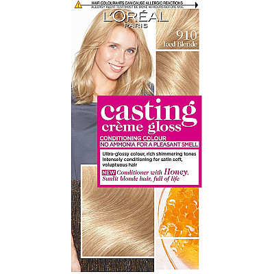לוריאל קסטינג קרם גלוס צבע שיער ללא אמוניה למראה מבריק ועשיר - בגוון 910 בלונד קר בהיר מאוד