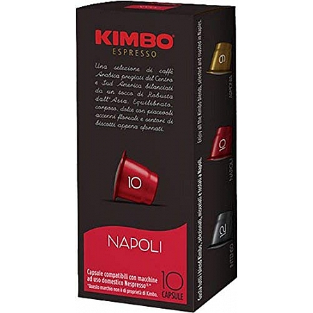 מחיר קימבו קפסולות קפה Napoli נאפולי תואמות נספרסו - 10 קפסולות - מבית KIMBO