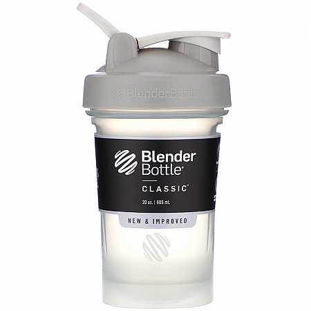 מחיר בלנדר בוטל שייקר קלאסי באיכות גבוהה כדורים עם קפיץ - אפור - 590 מל - Blender Bottle