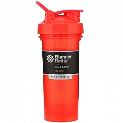 בלנדר בוטל שייקר קלאסי באיכות גבוהה כדורים עם קפיץ - צבע אדום - 828 מ"ל - Blender Bottle