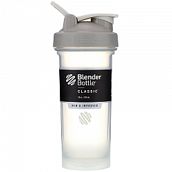 בלנדר בוטל שייקר קלאסי באיכות גבוהה כדורים עם קפיץ - צבע אפור - 828 מ"ל - Blender Bottle