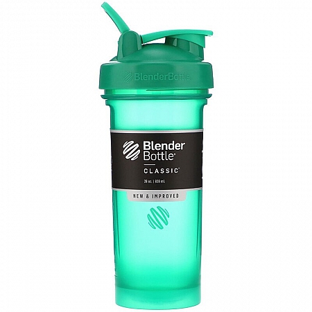 מחיר בלנדר בוטל שייקר קלאסי באיכות גבוהה כדורים עם קפיץ - צבע ירוק - 828 מל - Blender Bottle