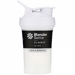 בלנדר בוטל שייקר קלאסי באיכות גבוהה כדורים עם קפיץ - צבע לבן - 590 מ"ל - Blender Bottle