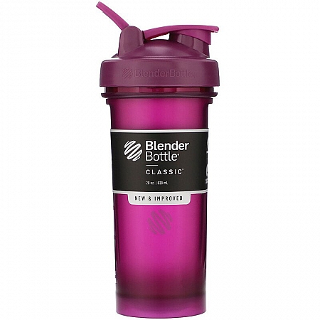 מחיר בלנדר בוטל שייקר קלאסי באיכות גבוהה כדורים עם קפיץ - צבע שזיף - 828 מל - Blender Bottle