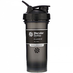 בלנדר בוטל שייקר קלאסי באיכות גבוהה כדורים עם קפיץ - צבע שחור - 828 מ"ל - Blender Bottle