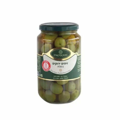 איטלקרצ׳ופי זיתים ירוקים שלמים במי מלח 540 גרם