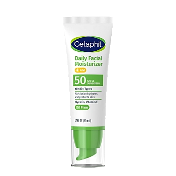 צטאפיל קרם לחות לפנים עם מסנן קרינה SPF 50 ללא בישום 50 מ"ל - Cetaphil