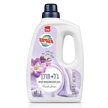 סנו מקסימה ג'ל כביסה + מרכך בניחוח פרש ליינן - 3 ליטר