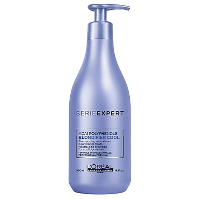 בלונדיפייר קול שמפו סילבר לשיער בלונדיני SERIE EXPERT BLONDIFIER COOL סרי אקספרט 500 מ"ל - מבית לוריאל פרופסיונל