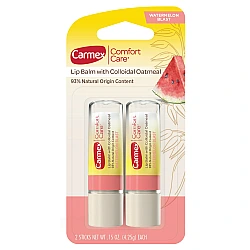 קרמקס מארז שפתוני לחות להרגעת שפתיים עם שיבולת שועל קולואידית בטעם אבטיח 2 יח 4.25 גרם כל אחד - Carmex