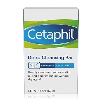 צטאפיל סבון מוצק לפנים לניקוי עמוק לעור רגיל עד שמן 127 גרם - Cetaphil