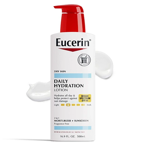 תחליב לחות יומי מתקדם עם SPF15 ללא בישום 500 מ״ל - Eucerin