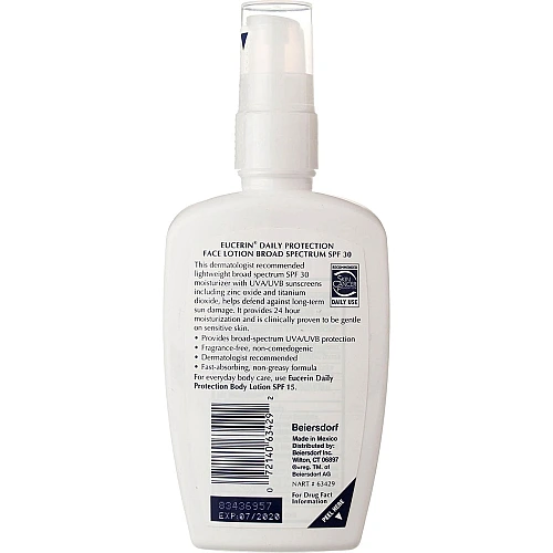 תחליב פנים יומי והגנה מקרינת שמש SPF30 ללא בישום 118 מ״ל - Eucerin