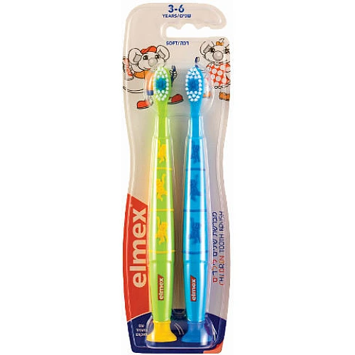 אלמקס מברשות שיניים לילדים בגילאי 3-6 שנים - 2 יחידות - elmex