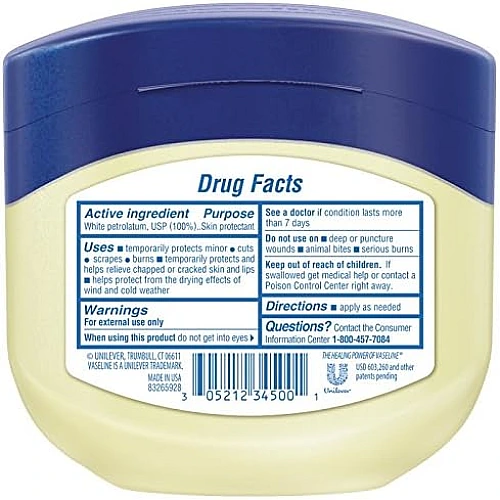 וזלין טהור 100% אורגינל ג'ל פטרוליום 368 גרם - מבית VASELINE