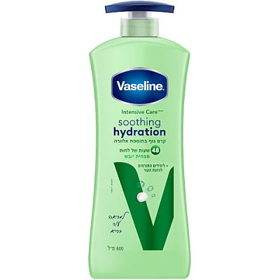 וזלין קרם גוף בתוספת אלוורה לעור יבש 600 מ"ל - מבית VASELINE
