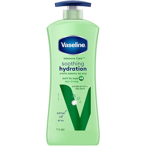 וזלין קרם גוף בתוספת אלוורה לעור יבש 600 מ"ל - מבית VASELINE