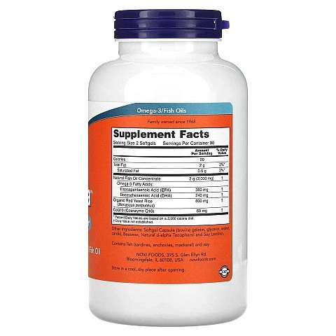 Red Omega שמן דגים אומגה אדומה ‏180 כמוסות - מבית NOW FOODS
