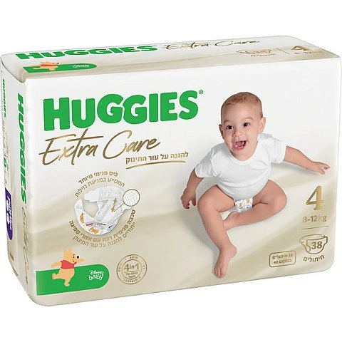 האגיס אקסטרה קר חיתולים מידה 4 משקל 8-12 ק"ג HUGGIES האגיס אקסטרה קר חיתולים מידה 4 משקל 8-12 ק"ג HUGGIES