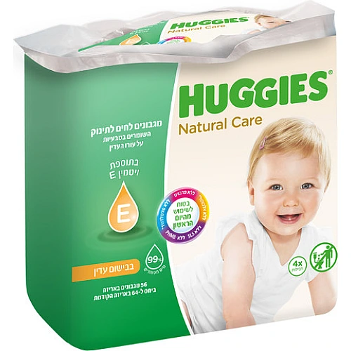 האגיס מגבונים לחים לתינוק בבישום עדין מארז רביעייה HUGGIES